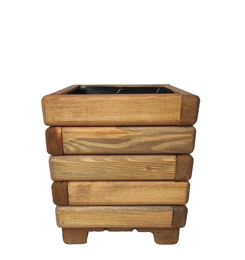 Drevený záhradný kvetináč AKSAMIT, teak, 250x250x350