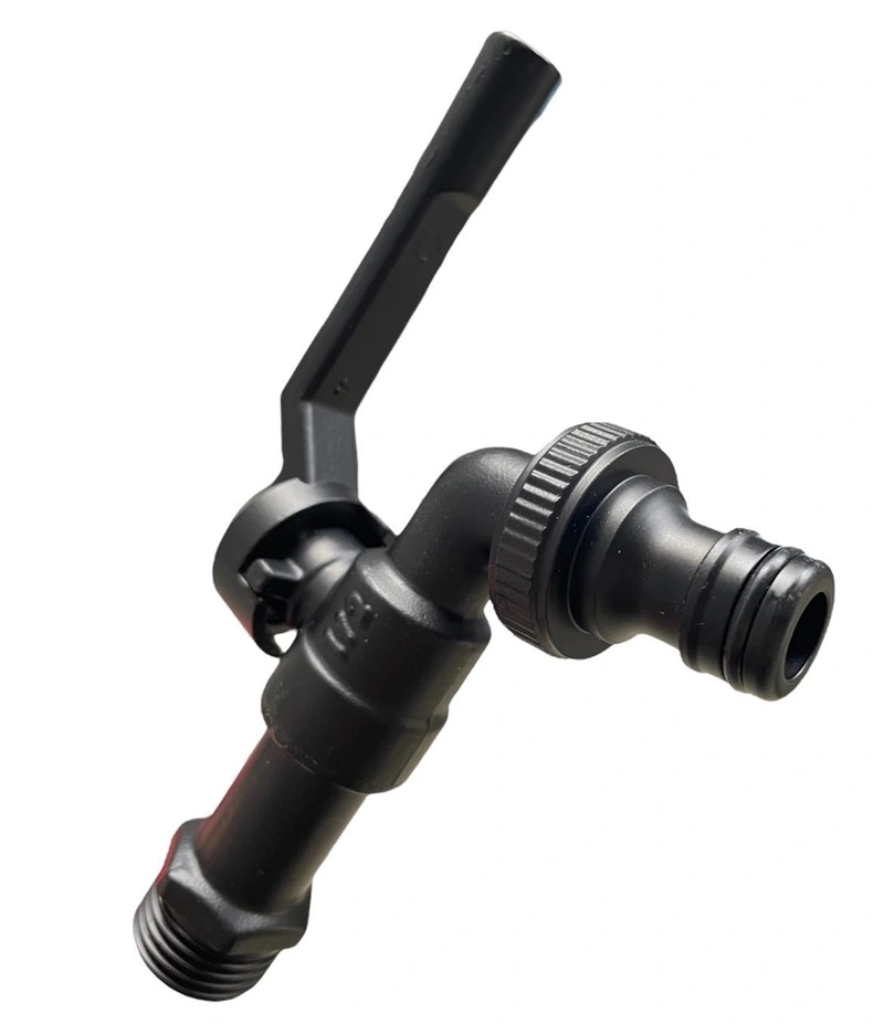 Vodovodný MOSADZNÝ VENTIL s adaptérom na hadicu, čierny