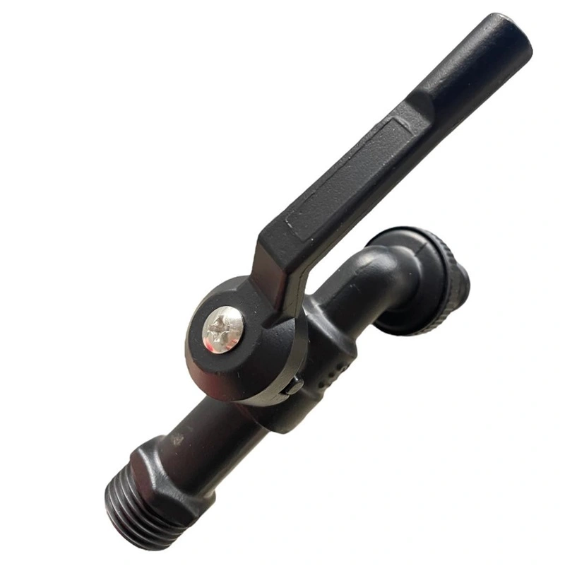 Vodovodný MOSADZNÝ VENTIL s adaptérom na hadicu, čierny