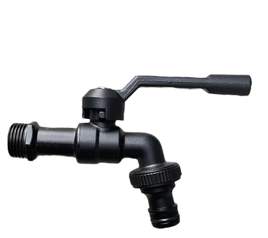 Vodovodný MOSADZNÝ VENTIL s adaptérom na hadicu, čierny