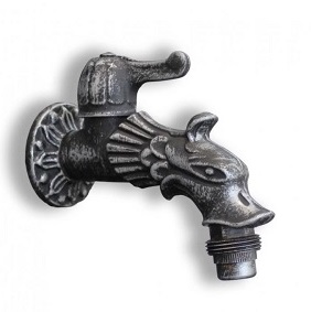 Vodovodný KOHÚTIK DRAK 1/2", strieborná patina