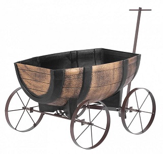  Zahradní květináč  Whiskey barel wagon 41,5 x 29 x 19 cm