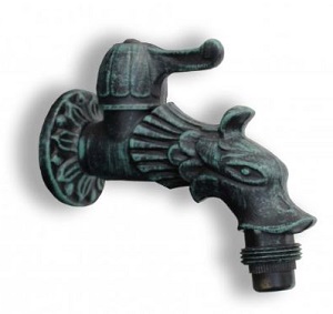 Vodovodný KOHÚTIK DRAK 1/2", zelená patina