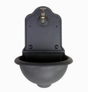 Záhradné LIATINOVÉ UMYVADLO, čierne matné