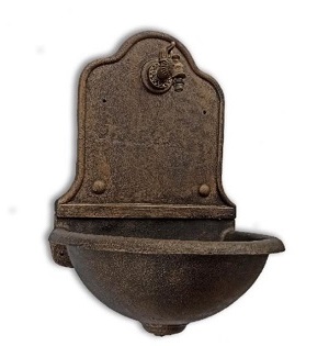 Záhradné LIATINOVÉ UMYVADLO, medená patina