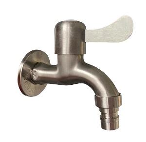 AZTE Vodovodný KOHÚTIK NEREZ s adaptérom na hadicu 1/2", kovovo šedý