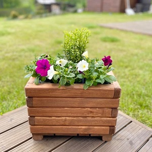 Drevený záhradný kvetináč  AKSAMIT, teak, 400x250x300