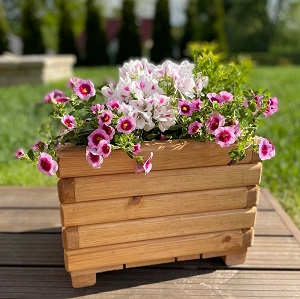 Drevený zahradný kvetináč  AKSAMIT, pínia, 400x250x300