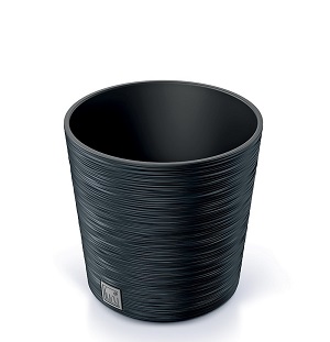 Kvetináč FURU ROUND LOW ECO WOOD 30 cm, antracit