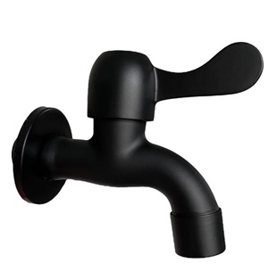 Vodovodný KOHÚTIK ČIERNY z nerezovej ocele 1/2", 9 cm