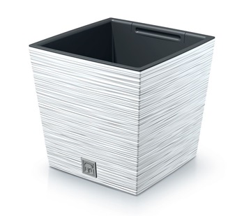Kvetináč FURU SQUARE LOW 30 cm, biela