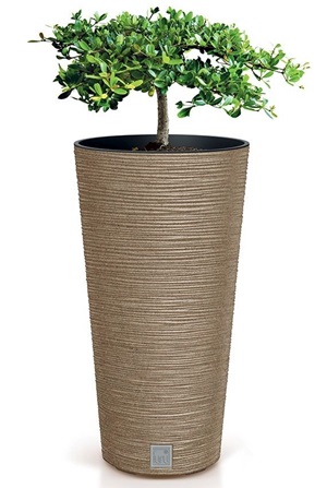 Kvetináč FURU SLIM ECO WOOD 30 cm, svetlohnedý