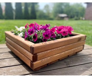 Drevený zahradný kvetináč AKSAMIT, teak, 600x500x200