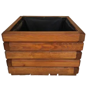 Drevený zahradný kvetináč AKSAMIT, teak, 400x400x300