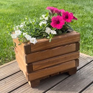 Drevený zahradný kvetináč AKSAMIT, teak, 300x250x250