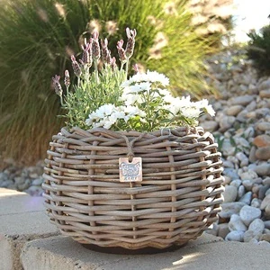 RATANOVÝ Kvetináč DRYPOT TINA small, Ø29x19 cm