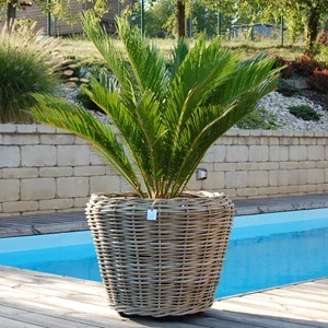 RATANOVÝ Kvetináč DRYPOT Grey, M Ø54x41cm