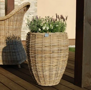 RATANOVÝ Kvetináč DRYPOT VASE, Gray Ø40x53 cm