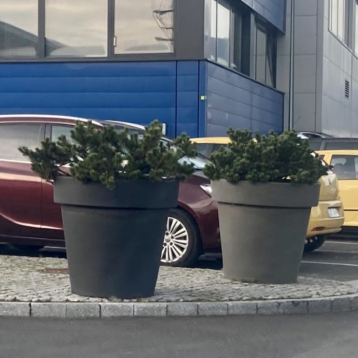 Kvetináč LEXO ROUND šedý kameň 80 cm