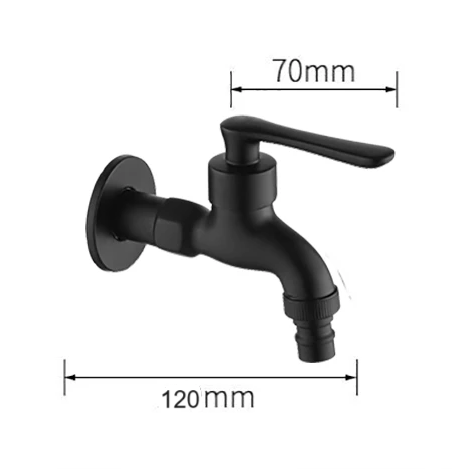 AZTE Vodovodný KOHÚTIK 1/2", čierny matný, 12 cm