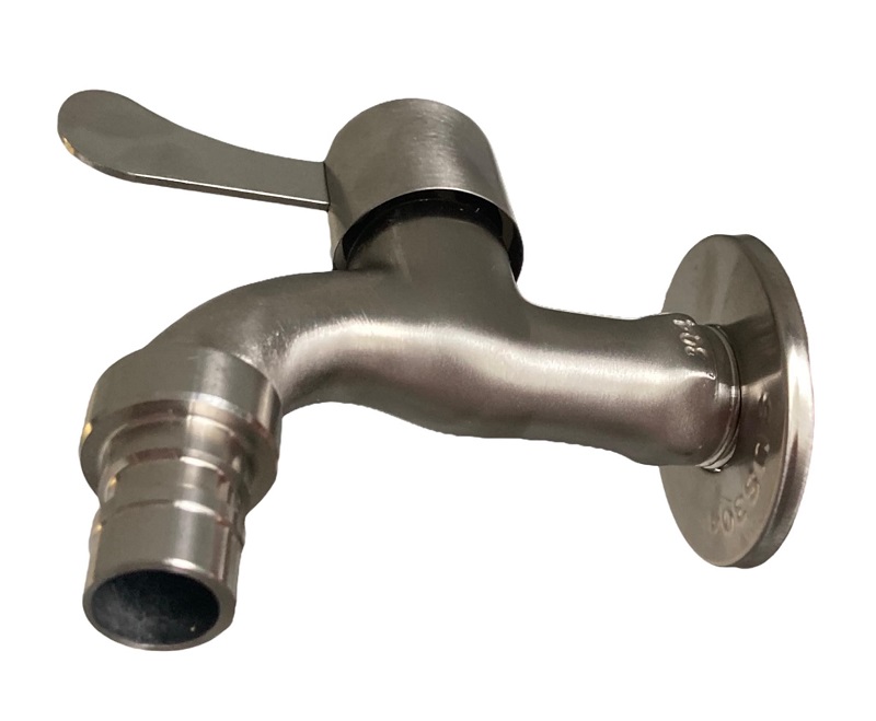 AZTE Vodovodný KOHÚTIK NEREZ s adaptérom na hadicu 1/2", kovovo šedý