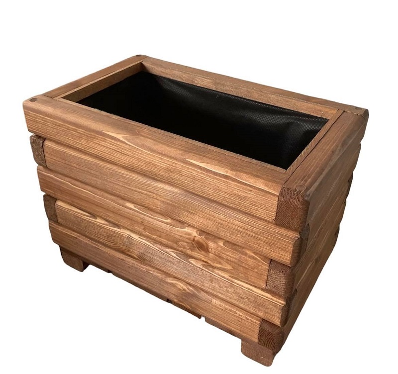 Drevený záhradný kvetináč  AKSAMIT, teak, 400x250x300