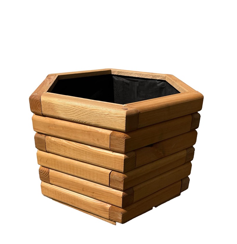 Drevený zahradný kvetináč AKSAMIT, pínia, 500x350