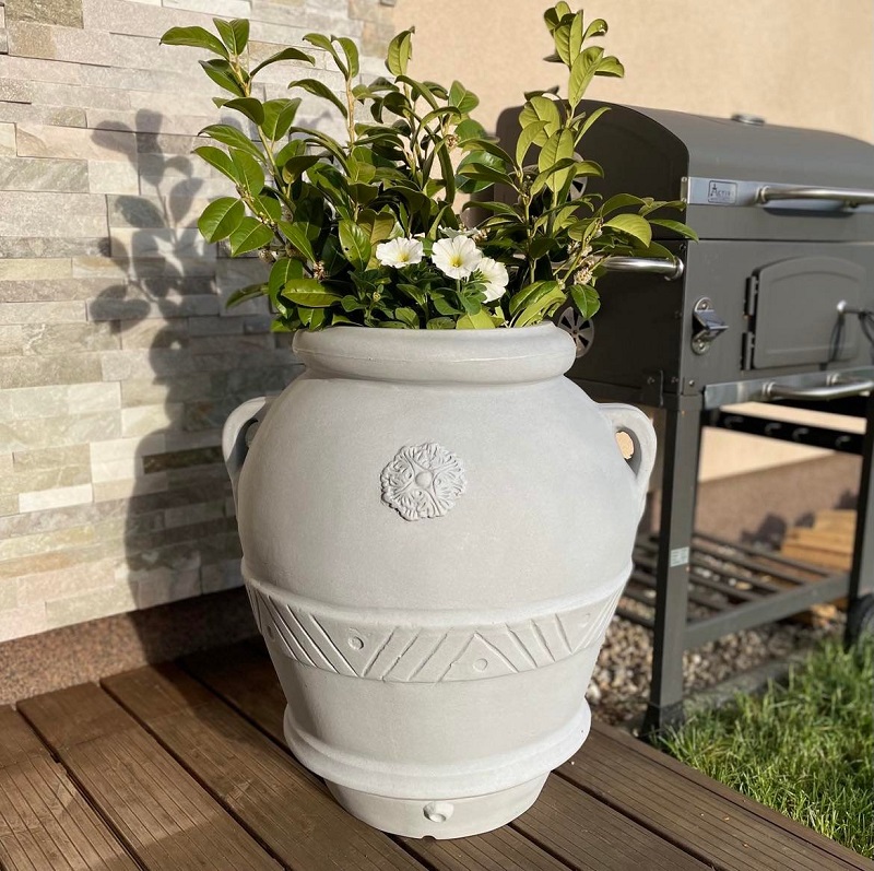 Amfora TOSCANO, imitace šedého kamene, 60x53cm