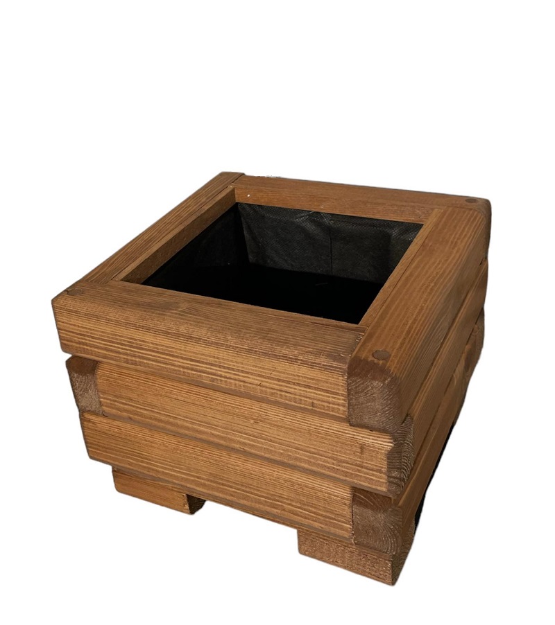 Drevený zahradný kvetináč AKSAMIT, teak,  250x250x200