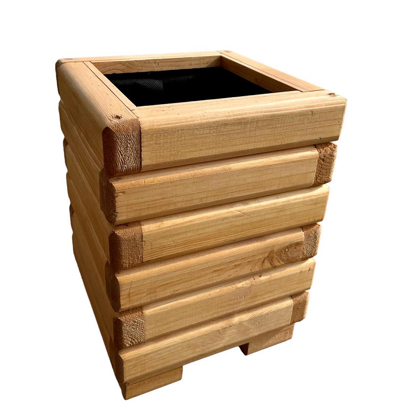 Drevený záhradný kvetináč AKSAMIT, pínia, 250x250x350