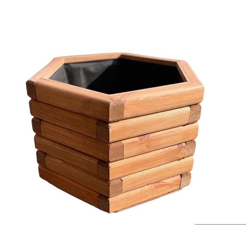 Drevený zahradný kvetináč AKSAMIT, teak, 500x350