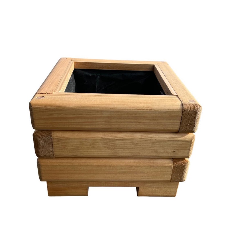 Drevený zahradný kvetináč AKSAMIT, pínia,  250x250x200