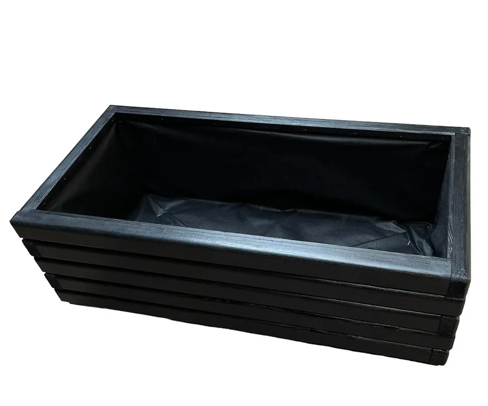 Drevený zahradný kvetináč AKSAMIT, antracit, 800x400x300