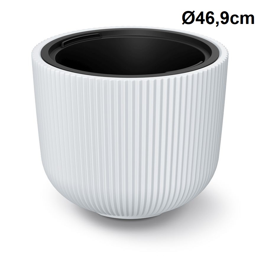 Kvetináč s vložkou MILLY svetlosivý Ø46,9 cm