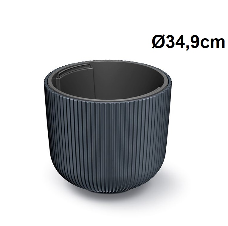 Kvetináč s vložkou MILLY antracit Ø34,9 cm