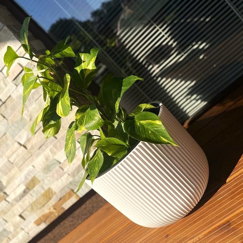 Kvetináč s vložkou MILLY biely Ø34,9 cm