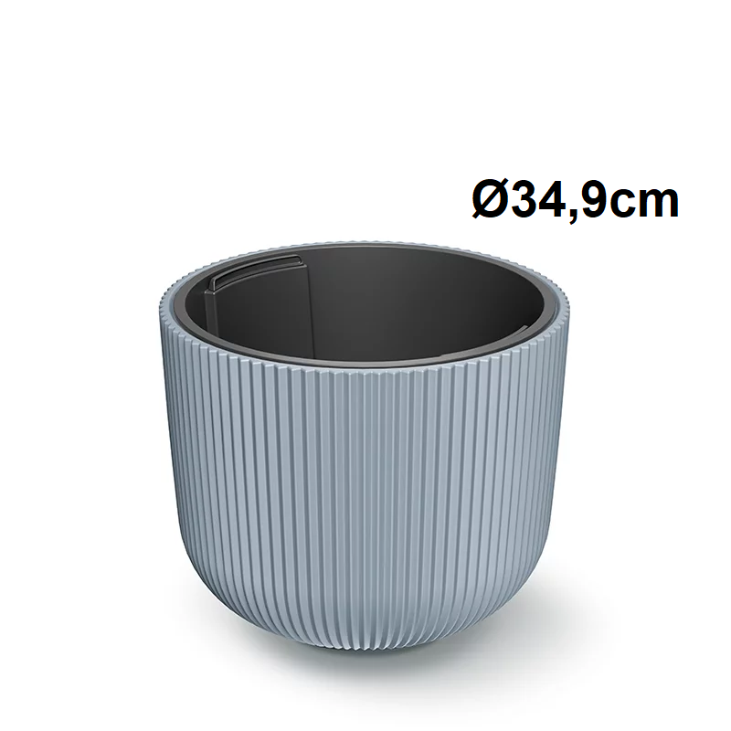 Kvetináč s vložkou MILLY svetlosivý Ø34,9 cm
