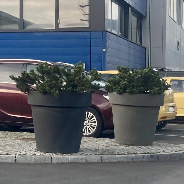 Kvetináč LEXO ROUND antracit 80 cm