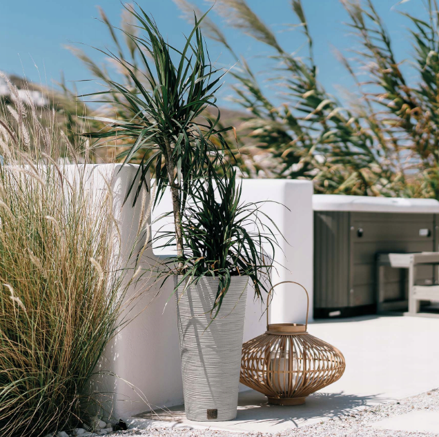 Kvetináč FURU SLIM ECO WOOD 30 cm, biely