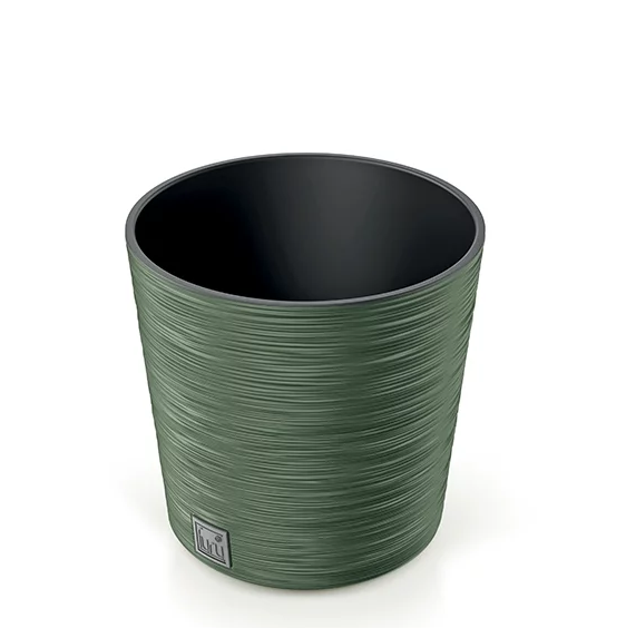 Kvetináč FURU ROUND LOW ECO WOOD 30 cm zelený