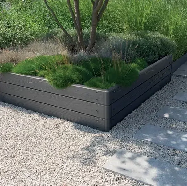 Prosperplast  Vyvýšený záhon BASE WOODY, antracit, 75,6 cm
