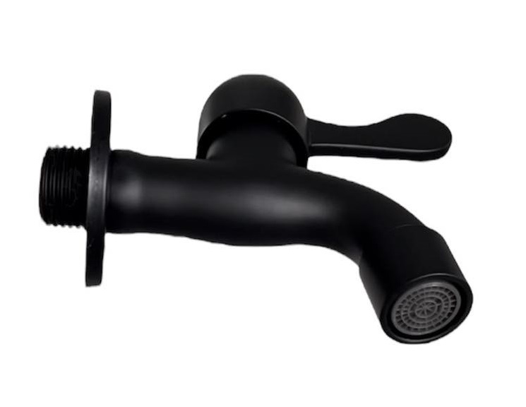 Vodovodný KOHÚTIK ČIERNY z nerezovej ocele 1/2", 9 cm