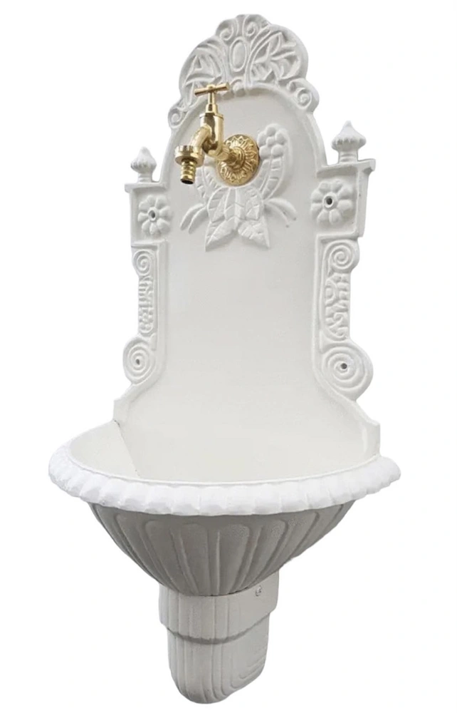 Záhradné umývadlo ROYAL z ľahkej zliatiny hliníka, biele, SADA