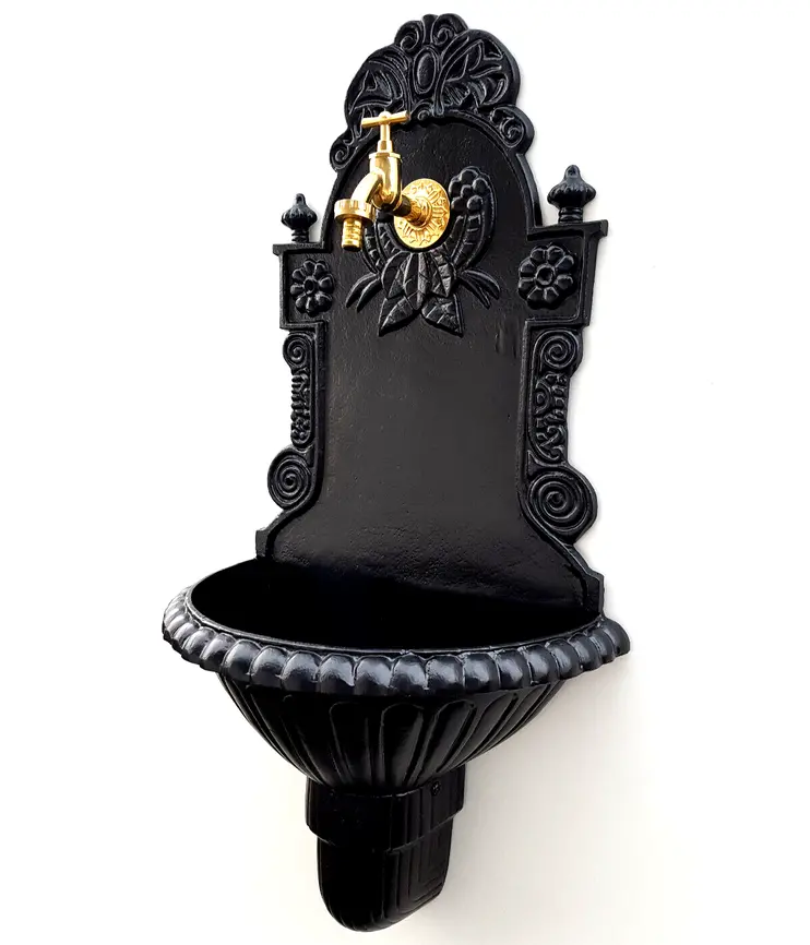 Záhradné umývadlo ROYAL z ľahkej zliatiny hliníka, čierne, SADA