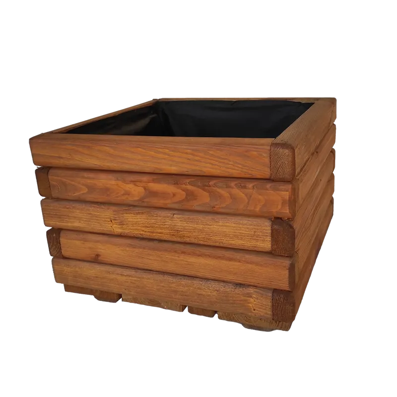 Drevený zahradný kvetináč AKSAMIT, teak, 400x400x300