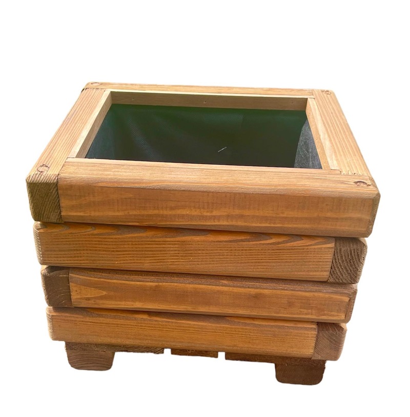 Drevený zahradný kvetináč AKSAMIT, teak, 300x250x250