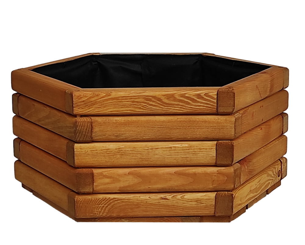 Drevený zahradný kvetináč AKSAMIT, teak, 600x300