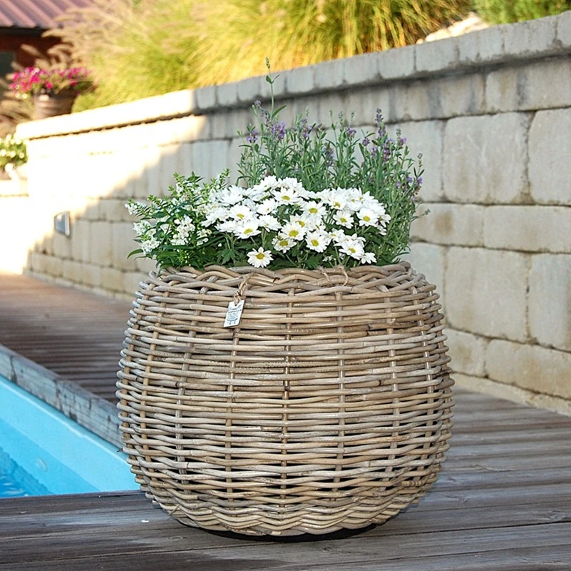 RATANOVÝ Kvetináč DRYPOT TINA medium, Ø45x34 cm