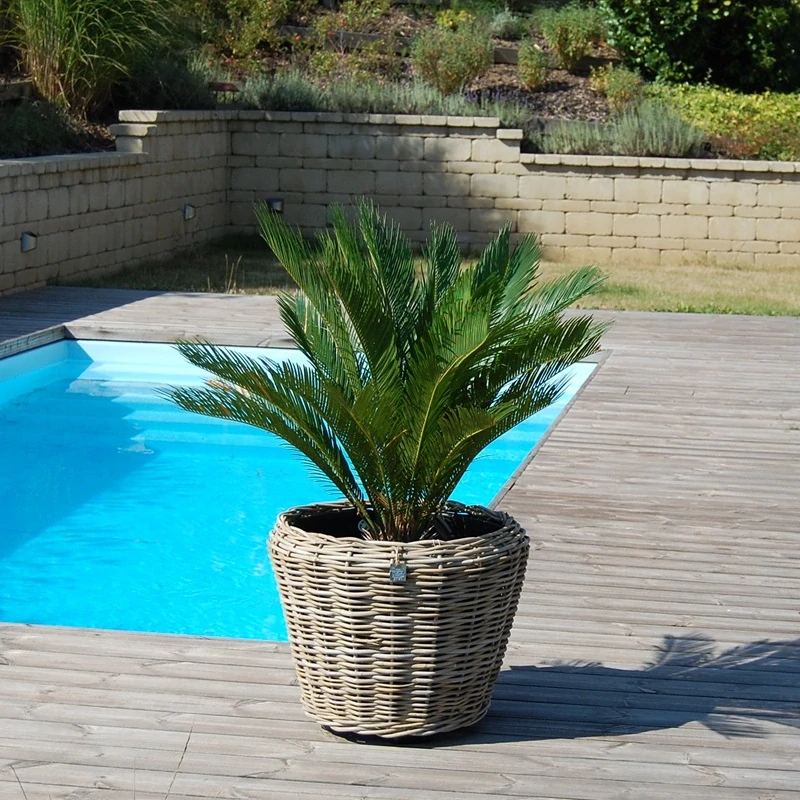 RATANOVÝ Kvetináč DRYPOT Grey, M Ø54x41cm