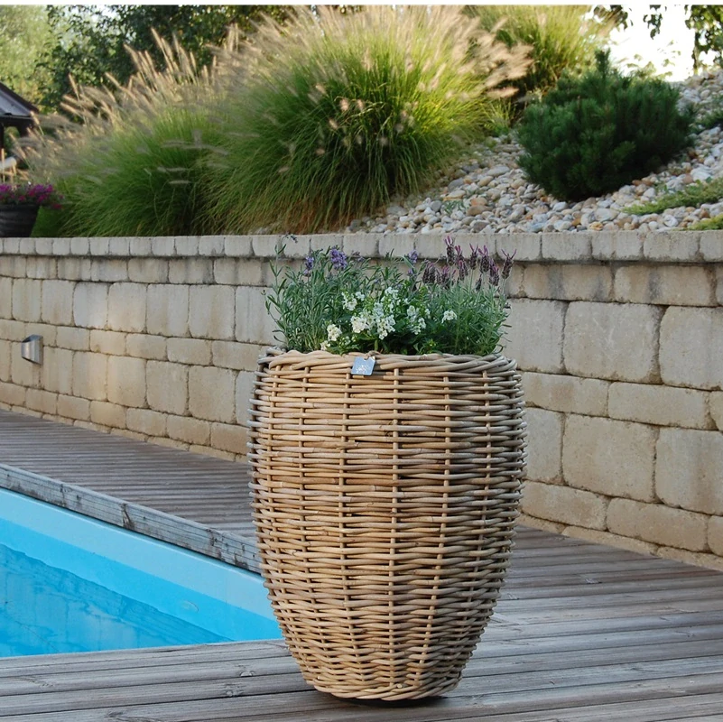 RATANOVÝ Kvetináč DRYPOT VASE, Gray Ø40x53 cm